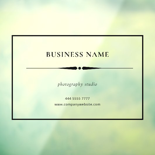 Eenvoudige Small Business Name Zwart Lijst Transpa Raamsticker (Vel 3)