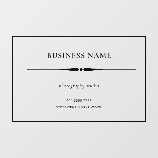 Eenvoudige Small Business Name Zwart Lijst Transpa Raamsticker (Vel)