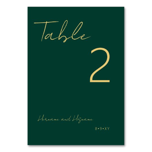 Eenvoudige Smaragd Groen Goud Modern Minimalist Kaart (Voorkant)