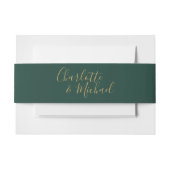 Eenvoudige smaragdgroene en gouden handtekening uitnodigingen wikkel (Voorkant Voorbeeld)