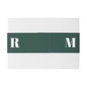 Eenvoudige smaragdgroene minimalistische moderne b uitnodigingen wikkel (Achterkant Voorbeeld)