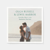 Eenvoudige smaragdgroene moderne bruiloft servet (Voorkant)