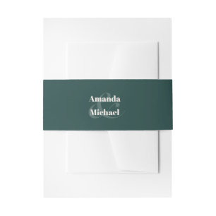 Eenvoudige Smaragdgroene Moderne Minimalist Uitnodigingen Wikkel