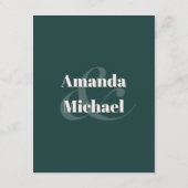 Eenvoudige Smaragdgroene Moderne Minimalistische D Informatiekaartje (Achterkant)