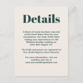 Eenvoudige Smaragdgroene Moderne Minimalistische D Informatiekaartje (Voorkant)