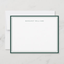 Eenvoudige smaragdgroene rand moderne minimalistis notitiekaartje