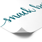 Eenvoudige snackbar | Blauwgroen Aqua elk evenemen Poster (Hoek)