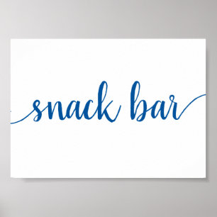 Eenvoudige snackbar   French Blue elk event teken Poster