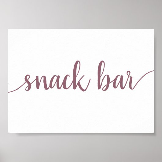 Eenvoudige snackbar | Mauve roze om het even welk  Poster (Voorkant)