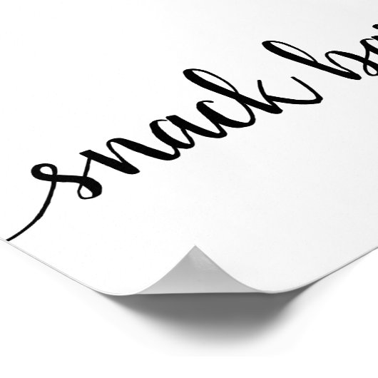 Eenvoudige snackbar | Zwart script elk eventteken Poster (Hoek)