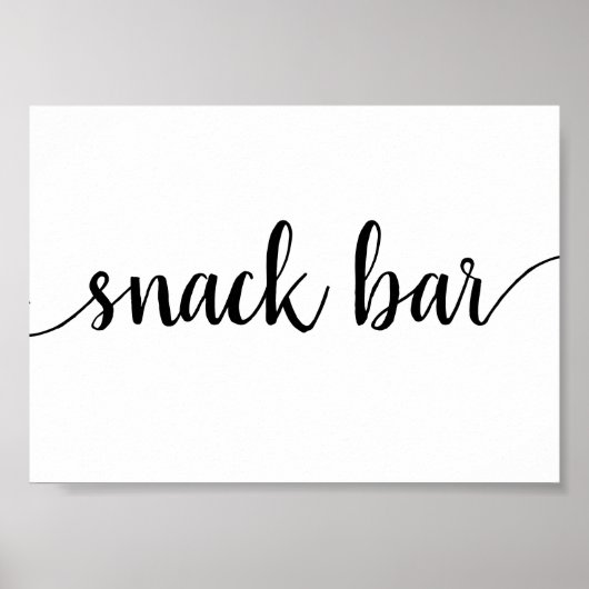 Eenvoudige snackbar | Zwart script elk eventteken Poster (Voorkant)