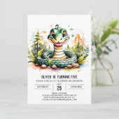 Eenvoudige Snake Kinderen Verjaardag Kaart (Staand voorkant)