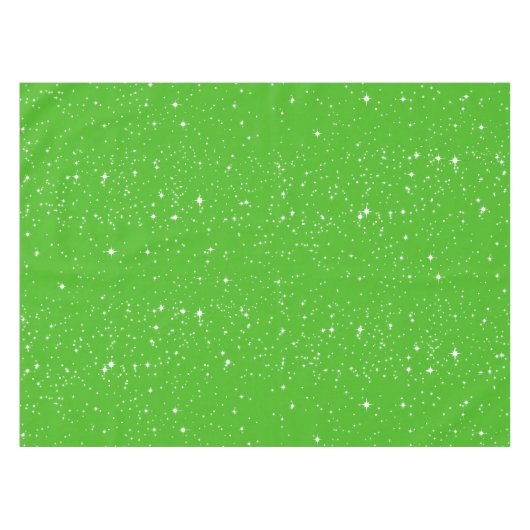Eenvoudige sneeuw en sterren op een BRIGHT GREE of Tafelkleed (Voorkant (Horizontaal))