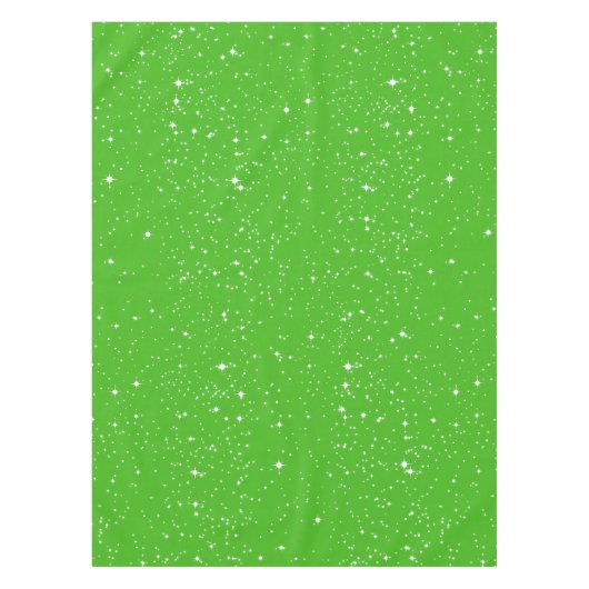 Eenvoudige sneeuw en sterren op een BRIGHT GREE of Tafelkleed (Voorkant)