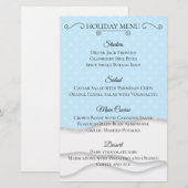 Eenvoudige sneeuw kerstdiner menu (Voorkant / Achterkant)