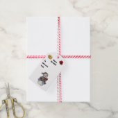 Eenvoudige sneeuwpop met kerstcadeau-Label uit Bir Cadeaulabel (Met Touw)
