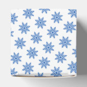 Eenvoudige Sneeuwvlok Blauw en Wit Patroon Favorie Bedankdoosjes (Bovenkant)