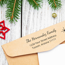 Eenvoudige sneeuwvlok familie kerst retour adres  zelfinktende stempel