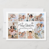 Eenvoudige Sneeuwvlok Fotocollage Vrolijk Kerstmis Feestdagenkaart (Voorkant)