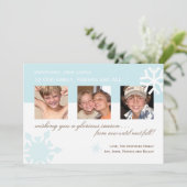 Eenvoudige Sneeuwvlok Fotokaart Feestdagenkaart (Staand voorkant)