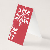 Eenvoudige sneeuwvlok op de rode achtergrond kaart (Achterkant)