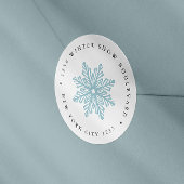 Eenvoudige Sneeuwvlok Trouwen Kerstmis familie adr Ronde Sticker