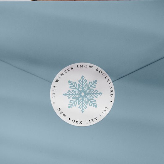 Eenvoudige Sneeuwvlok Trouwen Kerstmis familie adr Ronde Sticker