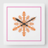 Eenvoudige sneeuwvlok vierkante klok (Voorkant)