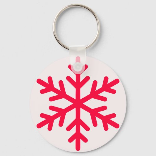 Eenvoudige sneeuwvlok, winter minimalistisch sleutelhanger (Voorkant)
