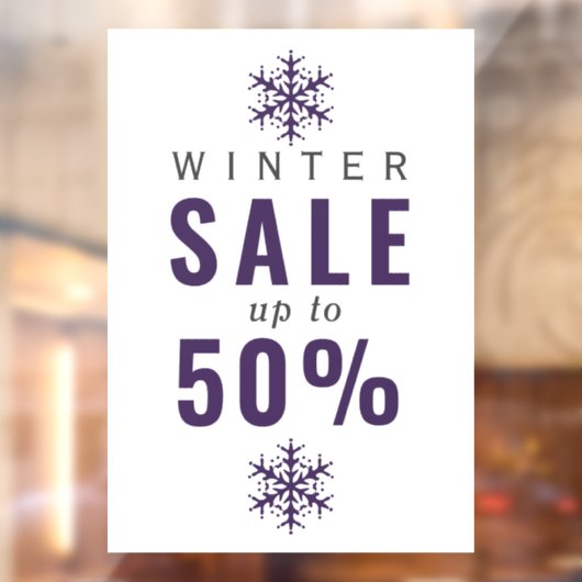 Eenvoudige sneeuwvlok, winterbord met blikvanger raamsticker (Vel 2)