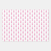 Eenvoudige sneeuwvlokken kerstbomen roze inpakpapier vel (Voorkant 3)