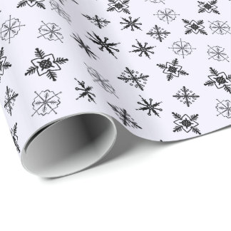 Eenvoudige Sneeuwvlokken Kerstmis Cadeaupapier