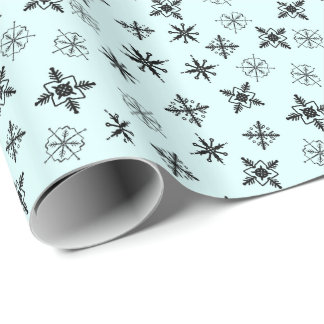 Eenvoudige Sneeuwvlokken Kerstmis Cadeaupapier