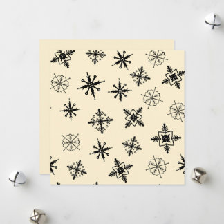 Eenvoudige Sneeuwvlokken Kerstmis Feestdagenkaart