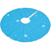 Eenvoudige Sneeuwvlokken op BLAUW Kerstboom Rok (Gekanteld)