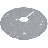 Eenvoudige Sneeuwvlokken op GRIJS Kerstboom Rok (Gekanteld)