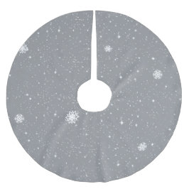 Eenvoudige Sneeuwvlokken op GRIJS Kerstboom Rok