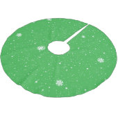Eenvoudige Sneeuwvlokken op LICHTGROEN Kerstboom Rok (Gekanteld)