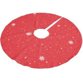 Eenvoudige Sneeuwvlokken op ROOD Kerstboom Rok (Gekanteld)