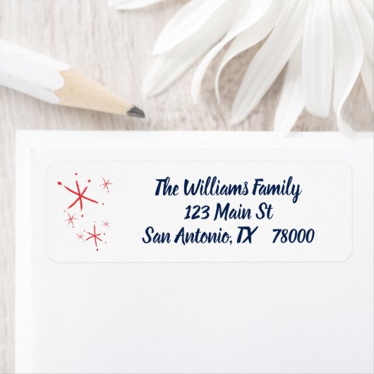 Eenvoudige sneeuwvlokken retouradres etiket (Insitu)