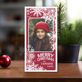 Eenvoudige Sneeuwvlokken Verticale Foto - Prettig  Feestdagenkaart