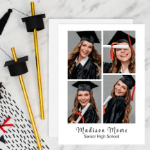 Eenvoudige SNELLE PRINT 4 FOTO Afstudeeraankondigi