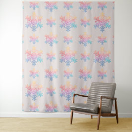 Eenvoudige Snowflake Foto Achtergrond Wandkleed
