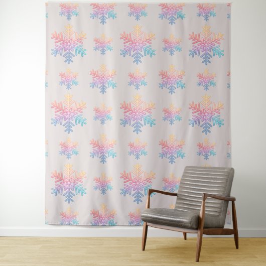 Eenvoudige Snowflake Foto Achtergrond Wandkleed (In situ)