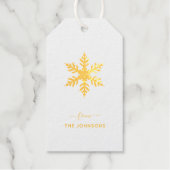 Eenvoudige 'Snowflake Gold foil'-feestdag Cadeaulabels (Voorkant)