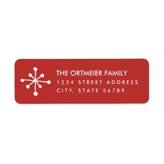 Eenvoudige Snowflake Return Address Labels (Voorkant)