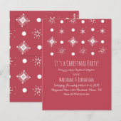 Eenvoudige Snowflake White Red-kerstfeest Briefkaart (Voorkant / Achterkant)