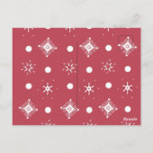 Eenvoudige Snowflake White Red-kerstfeest Briefkaart (Achterkant)