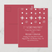 Eenvoudige Snowflake White Red-kerstfeest Briefkaart (Voorkant / Achterkant)