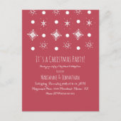 Eenvoudige Snowflake White Red-kerstfeest Briefkaart (Voorkant)